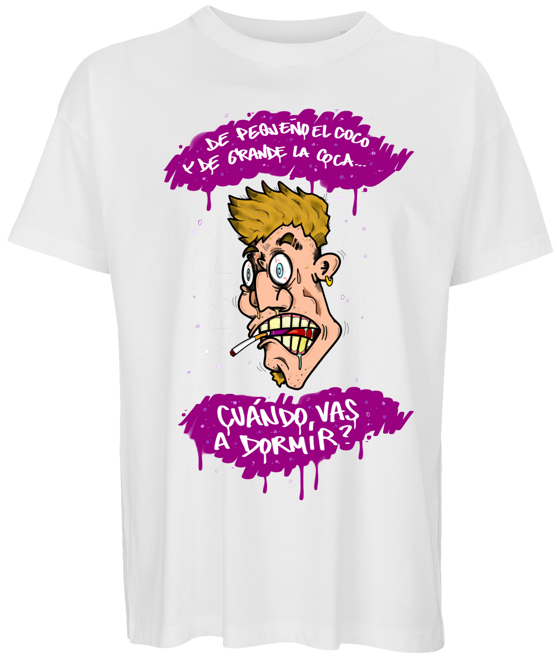 Insomnio Blanco Camiseta Oversize